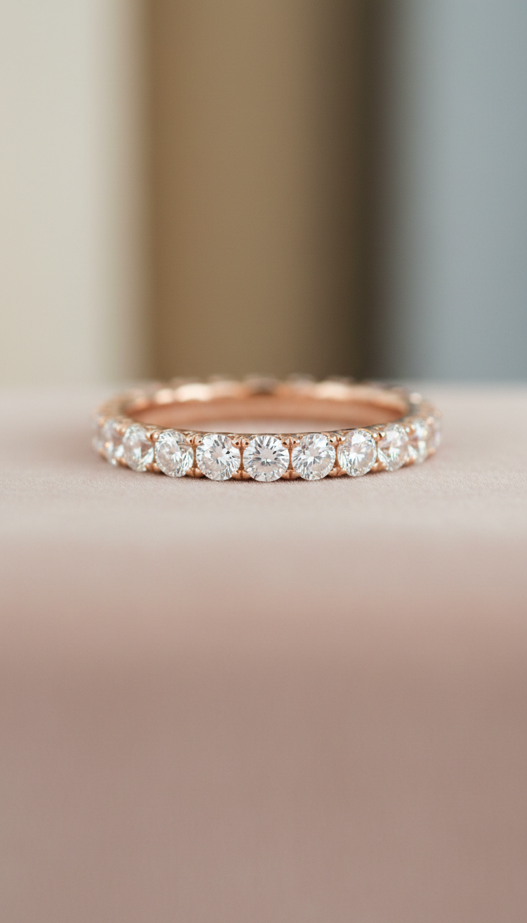 18k Rose Gold Pavé Diamond Band